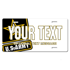 Personalized Army Star Emblem w/ White Background License Plate for Bicycles, Kid's Bikes, Carts, Ca