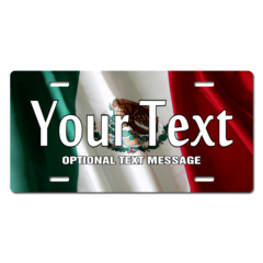Personalized Mexico Flag License Plate for Bicycles, Kid's Bikes, Carts, Cars or Trucks
