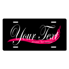 Personalized Pink Swoosh License Plate for Bicycles, Kid's Bikes, Carts, Cars or Trucks