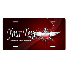 Personalized Heart/Wing License Plate for Bicycles, Kid's Bikes, Carts, Cars or Trucks