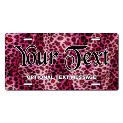 Personalized Pink Cheetah License Plate for Bicycles, Kid's Bikes, Carts, Cars or Trucks