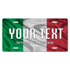 Personalized Italian Flag License Plate for Bicycles, Kid's Bikes, Carts, Cars or Trucks