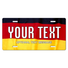 Personalized Germany Flag License Plate for Bicycles, Kid's Bikes, Carts, Cars or Trucks