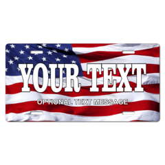 Personalized American Flag License Plate for Bicycles, Kid's Bikes, Carts, Cars or Trucks