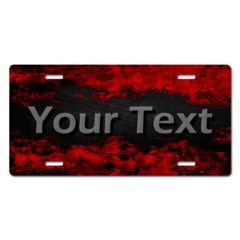 Personalized Red and Black Distressed License Plate for Bicycles, Kid's Bikes, Carts, Cars or Trucks