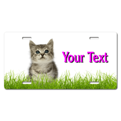 Personalized Kitten License Plate for Bicycles, Kid's Bikes, Carts, Cars or Trucks