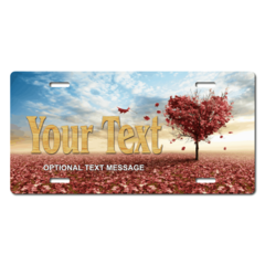 Personalized Heart Shaped Tree License Plate for Bicycles, Kid's Bikes, Carts, Cars or Trucks