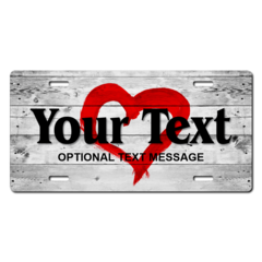 Personalized Heart Background License Plate for Bicycles, Kid's Bikes, Carts, Cars or Trucks