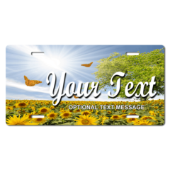 Personalized Sunflowers/Butterflies License Plate for Bicycles, Kid's Bikes, Carts, Cars or Trucks