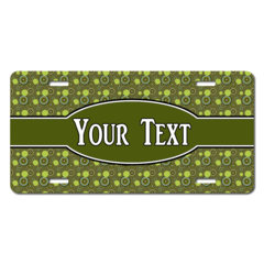 Personalized Green Circles License Plate for Bicycles, Kid's Bikes, Carts, Cars or Trucks