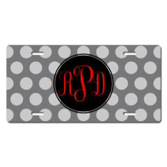 Personalized Polka Dot Monogram License Plate for Bicycles, Kid's Bikes, Carts, Cars or Trucks
