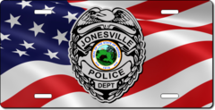 Custom American Flag Law Enforcement License Plate PLP006