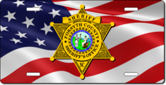 Custom American Flag Law Enforcement License Plate PLP009