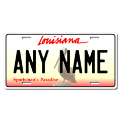 Personalized Louisiana License Plate for Bicycles, Kid's Bikes, Carts, Cars or Trucks Version 2