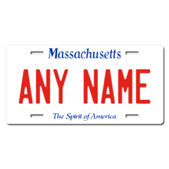 Personalized Massachusetts License Plate for Bicycles, Kid's Bikes, Carts, Cars or Trucks