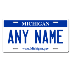 Personalized Michigan License Plate for Bicycles, Kid's Bikes, Carts, Cars or Trucks