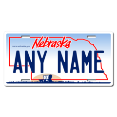 Personalized Nebraska License Plate for Bicycles, Kid's Bikes, Carts, Cars or Trucks