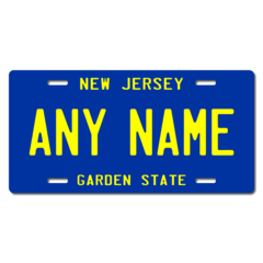 Personalized New Jersey License Plate for Bicycles, Kid's Bikes, Carts, Cars or Trucks Version 2