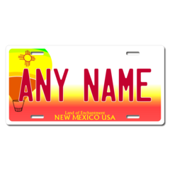 Personalized New Mexico License Plate for Bicycles, Kid's Bikes, Carts, Cars or Trucks Version 2