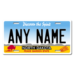 Personalized North Dakota License Plate for Bicycles, Kid's Bikes, Carts, Cars or Trucks