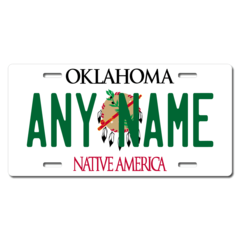 Personalized Oklahoma License Plate for Bicycles, Kid's Bikes, Carts, Cars or Trucks