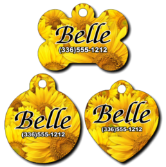 Personalized Sunflower Pet Tag for Dogs and Cats
