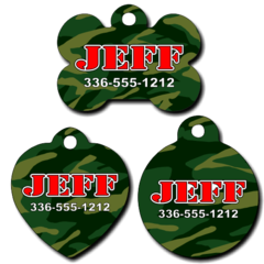Personalized Camouflage Background Pet Tag for Dogs and Cats