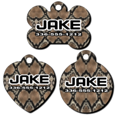 Personalized Snake Skin Background Pet Tag for Dogs and Cats