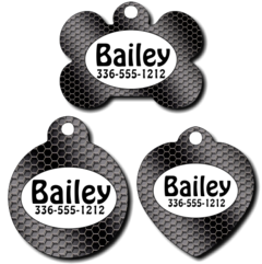 Personalized Black Wire Pet Tag for Dogs and Cats