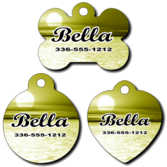 Personalized Sunset Background Pet Tag for Dogs and Cats