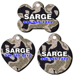 Personalized Brown Camo Background Pet Tag for Dogs and Cats