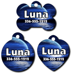 Personalized Blue Moon Pet Tag for Dogs and Cats