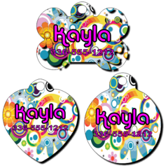 Personalized Psychedelic Background Pet Tag for Dogs and Cats