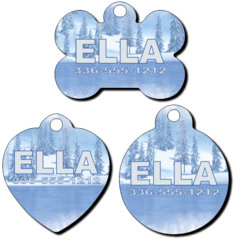 Personalized Frozen Ice Background Pet Tag for Dogs and Cats