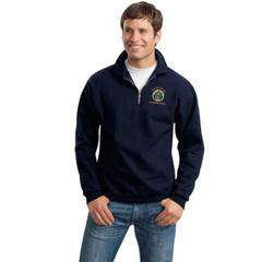 Jerzees Military Super Sweats - Qtr Zip Sweatshirt with Cadet Collar with Custom Embroidered Logo 