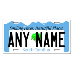 Personalized South Carolina License Plate for Bicycles, Kid's Bikes, Carts, Cars or Trucks Version 2