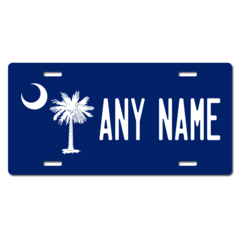 Personalized South Carolina Flag License Plate for Bicycles, Kid's Bikes, Carts, Cars or Trucks