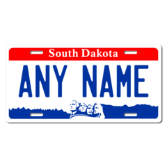 Personalized South Dakota License Plate for Bicycles, Kid's Bikes, Carts, Cars or Trucks