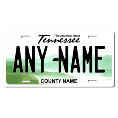 Personalized Tennessee License Plate for Bicycles, Kid's Bikes, Carts, Cars or Trucks Version 2