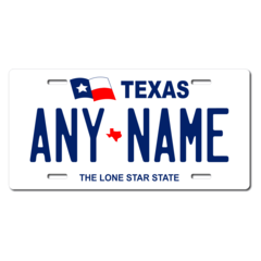 Personalized Texas License Plate for Bicycles, Kid's Bikes, Carts, Cars or Trucks
