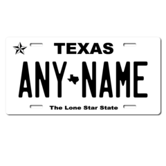 Personalized Texas License Plate for Bicycles, Kid's Bikes, Carts, Cars or Trucks Version 4