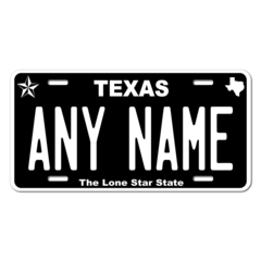 Personalized Texas License Plate for Bicycles, Kid's Bikes, Carts, Cars or Trucks Version 5