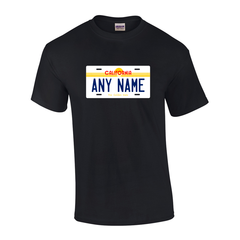 Personalized California License Plate T-shirt Adult and Youth Sizes Version 2