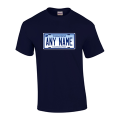 Personalized Connecticut License Plate T-shirt Adult and Youth Sizes Version 1