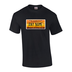 Personalized Kansas License Plate T-shirt Adult and Youth Sizes Version 1