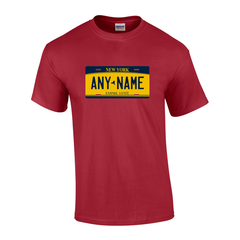 Personalized New York License Plate T-shirt Adult and Youth Sizes Version 2