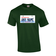 Personalized Washington License Plate T-shirt Adult and Youth Sizes Version 2