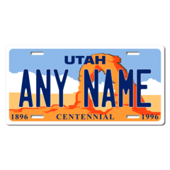Personalized Utah License Plate for Bicycles, Kid's Bikes, Carts, Cars or Trucks