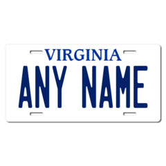 Personalized Virginia License Plate for Bicycles, Kid's Bikes, Carts, Cars or Trucks Version 2