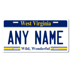 Personalized West Virginia License Plate for Bicycles, Kid's Bikes, Carts, Cars or Trucks